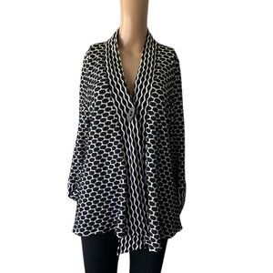 Vintage IC By Connie K Asymmetric Cardigan Textured Blouse